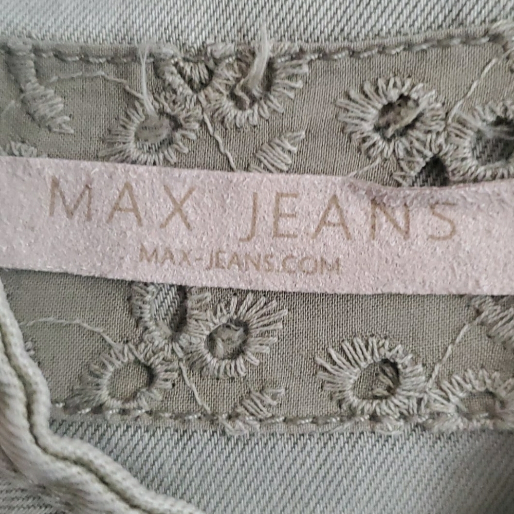 Max Jean green jacket, lace trim